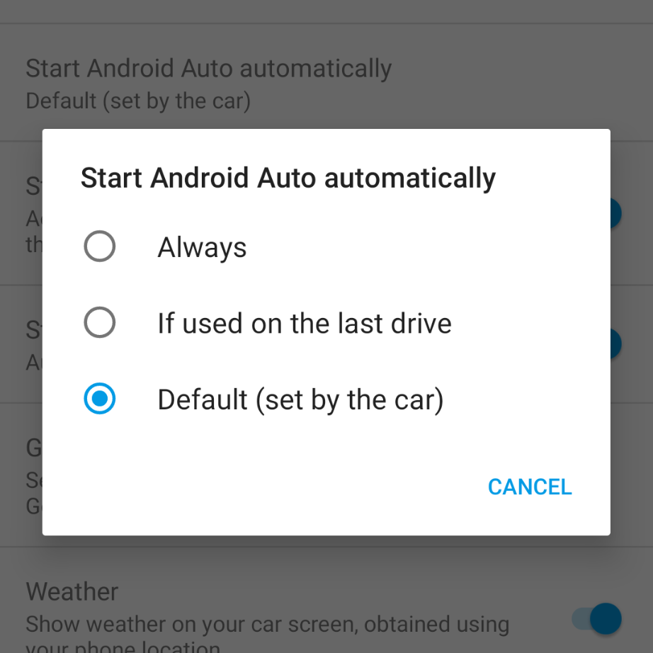 Android Auto Automatic start UI