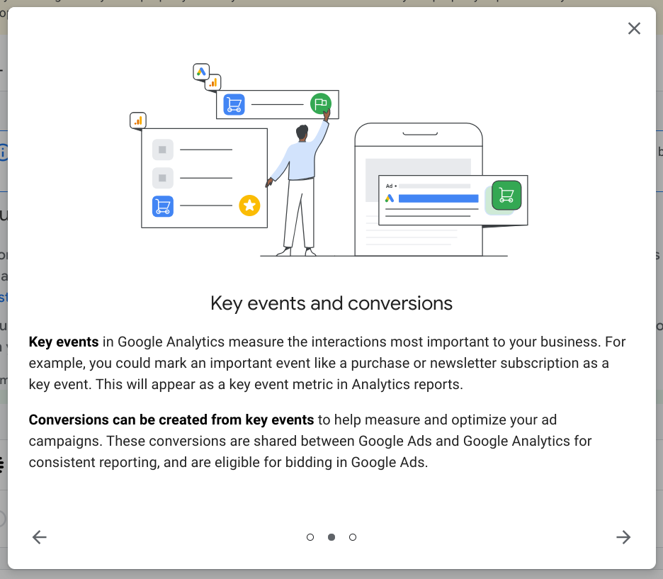 Key events modal dialog slide 2