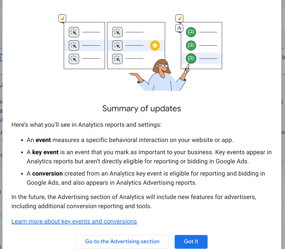 Key events modal dialog slide 3